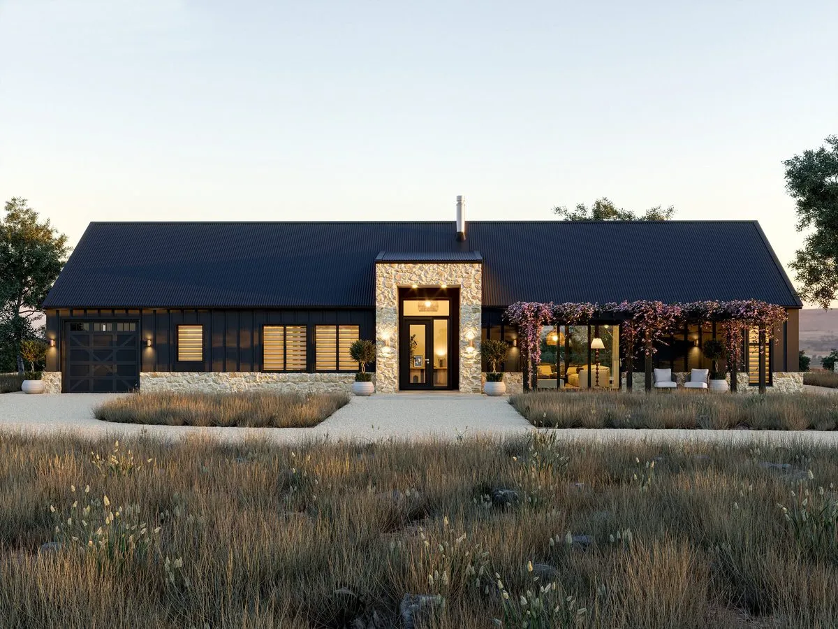 Image of Oyster Barn Style Home Plan. Whitechurch Construction, Waikato residential builders.