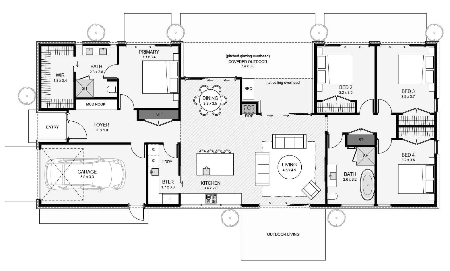 Ivory Barn Style Home floor plan