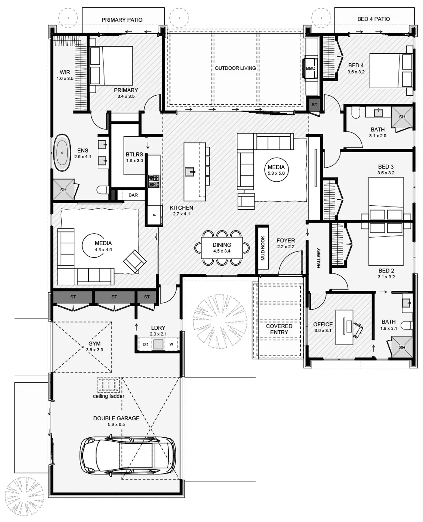 Whistler H Shaped Home floor plan