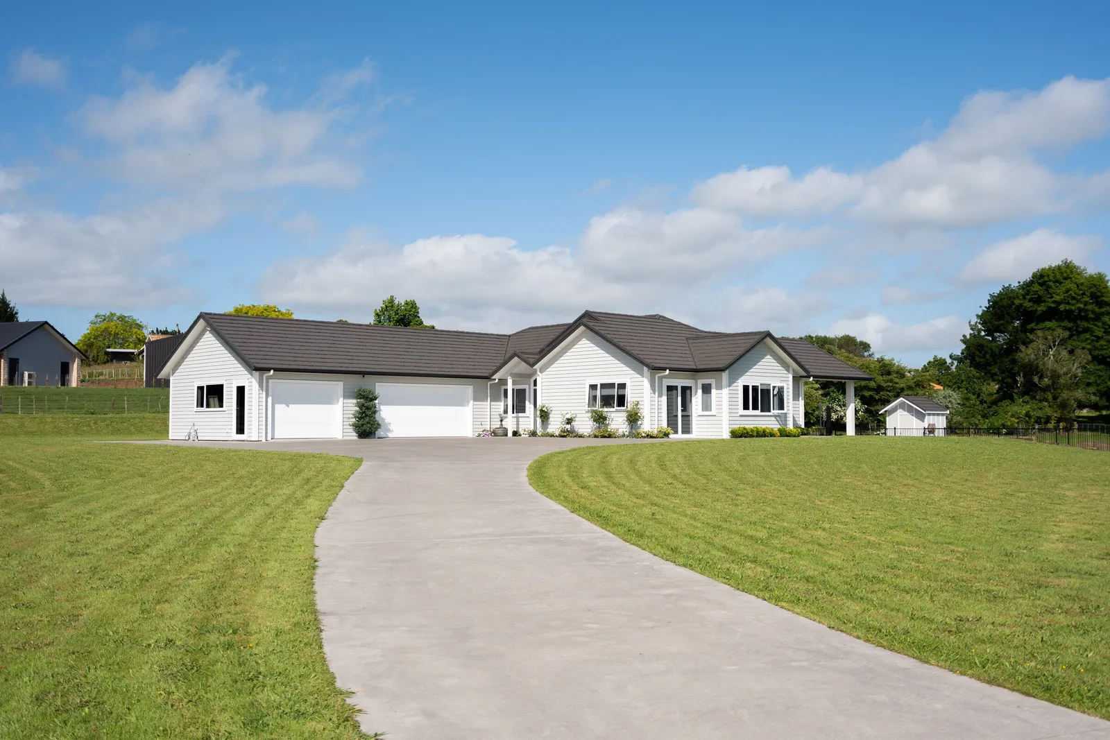 Exterior images of Aubrey Way new build by Whitechurch Construction, Waikato residential builders.
