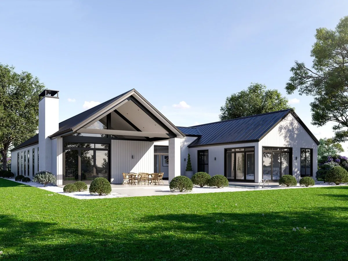 Whitechurch Construction, Waikato residential builders. Image of Niseko H Shaped Home Plan.