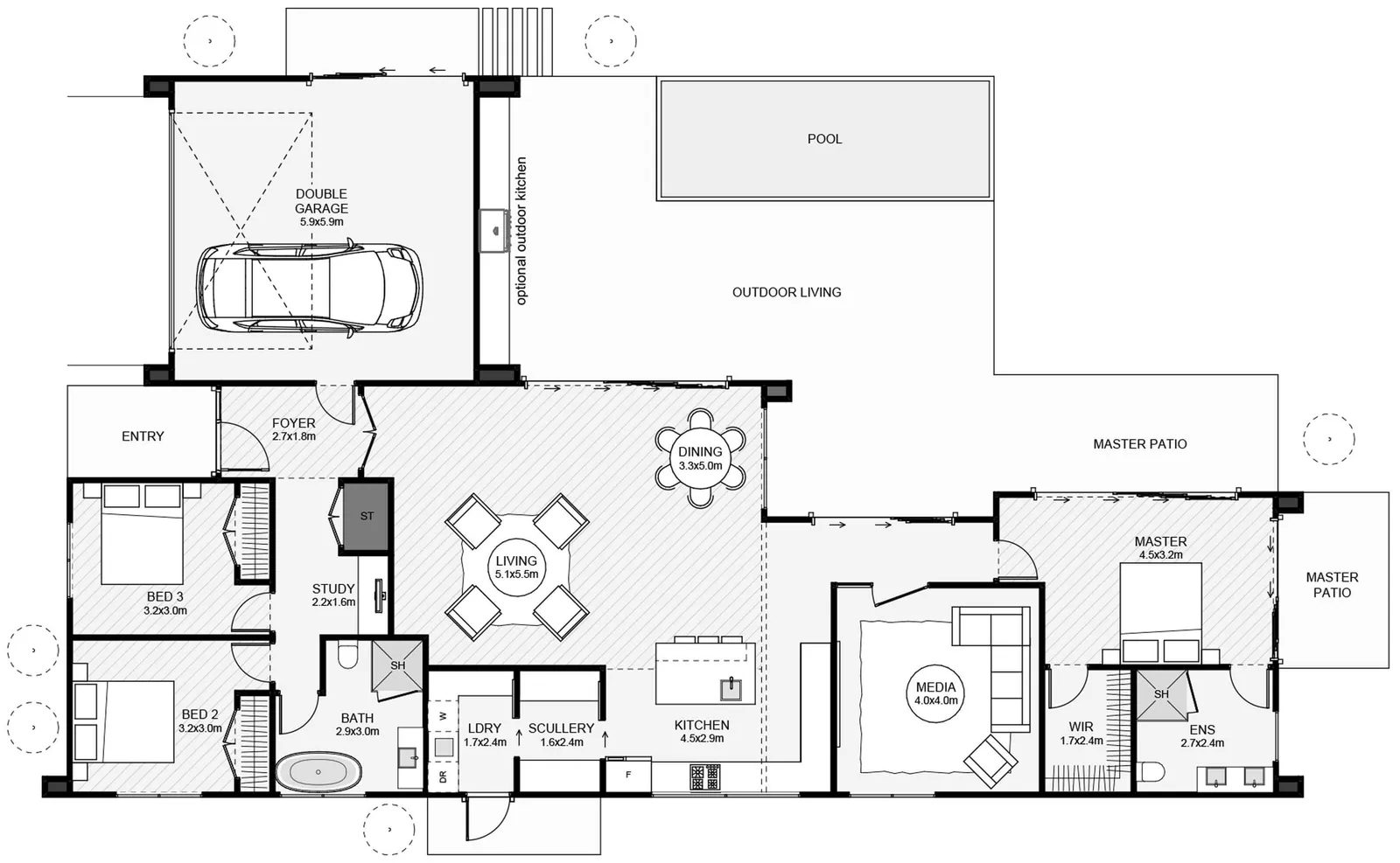 Tallulah Architecture Home floor plan