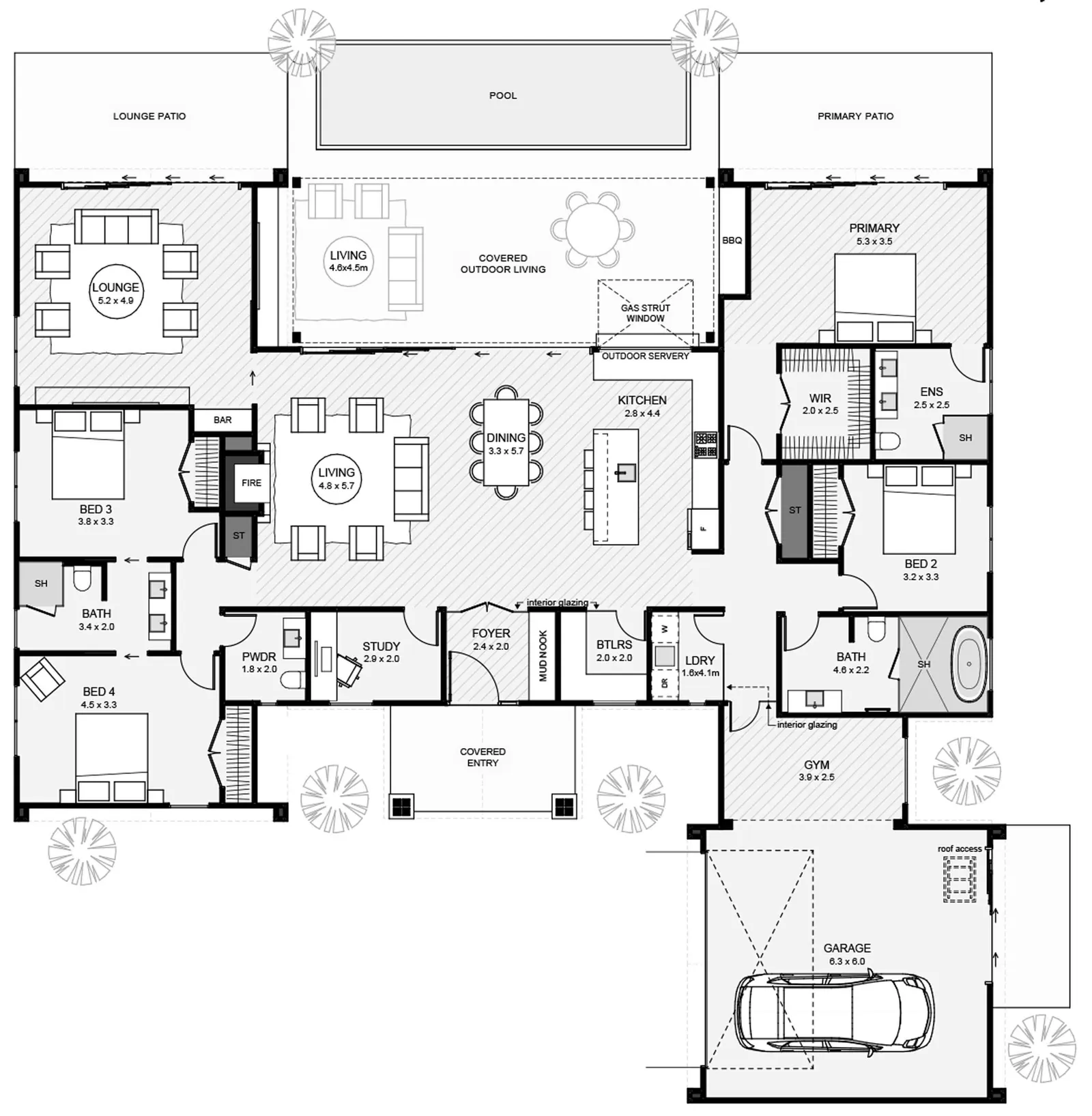 Verbier H Shaped Home floor plan